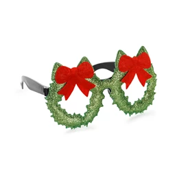 Karácsonyi koszorú szemüveg, vegyes színek, 15 cm széles, 8 cm magas, 14 cm szárhossz