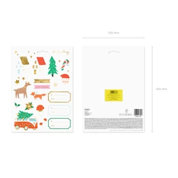 Karácsonyi matricák téli erdő, mix 2-7x2-6,5 cm