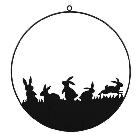 Karika nyulakkal, akasztós 30 cm