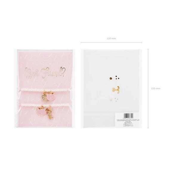 Kártya karkötőkkel legjobb barátok, 10,5x14,8 cm