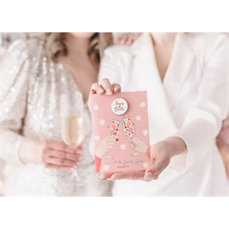 Kártya zománc kitűzővel bride team, 10,5x15 cm