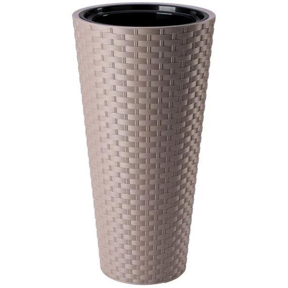 RATTANA SLIM kaspó kerek, ültető betéttel 40 cm