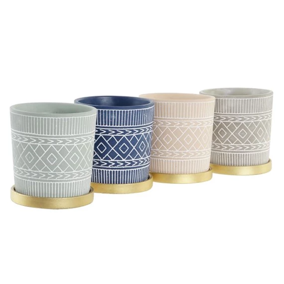 Kaspó alátéttel 13x13x14 cm 4 féle