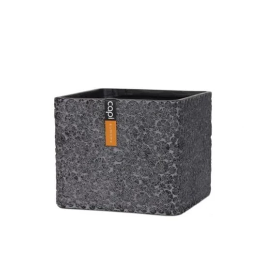 Kaspó szögletes, famintás 11x11x11 cm