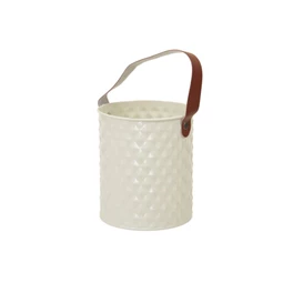 Kaspó bőr füllel 12,5x14 cm