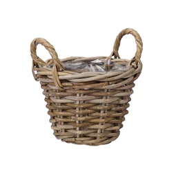 Kaspó füllel, kerek, bélelt 20x15 cm