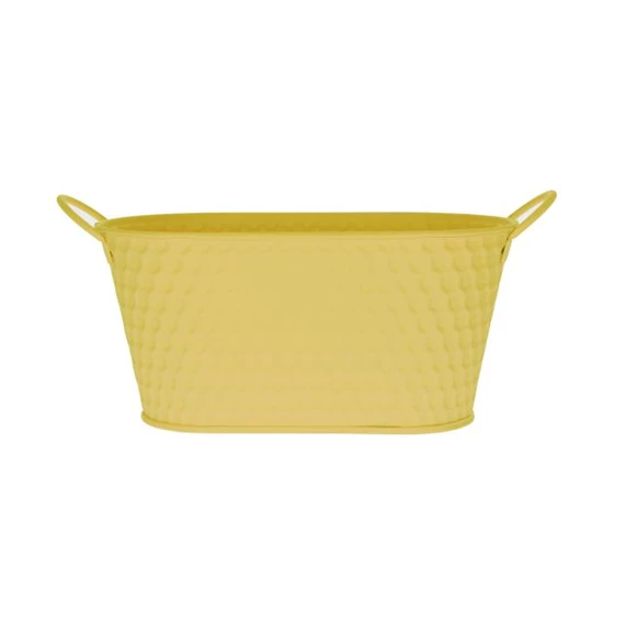 Kaspó füllel, ovális, mintás 22,5x13x18 cm 