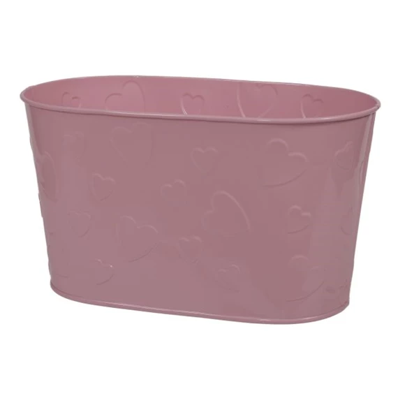 Kaspó hosszúkás, szív mintával 23x13x13 cm