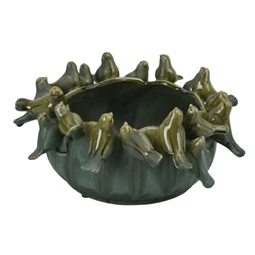 Kaspó kerek, 3D madarakkal 33x32,5x14,5 cm