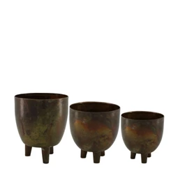 Kaspó lábakkal 16x16x20 cm S/3