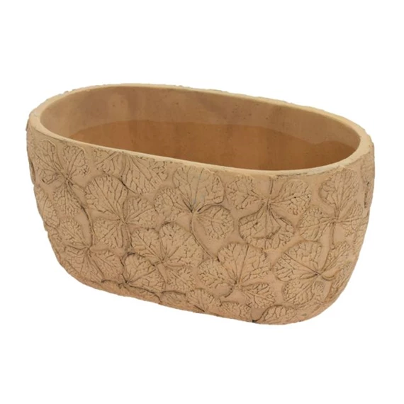 Kaspó ovális levél mintával 20,3x11,3x9,8 cm