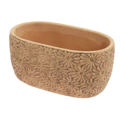 Kaspó ovális margaréta mintával 20x11x9,8 cm