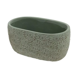 Kaspó ovális margaréta mintával 20x11x9,8 cm