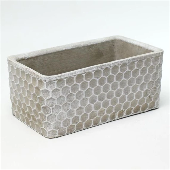 Kaspó szögletes méhsejt mintával 20x11x8,8 cm