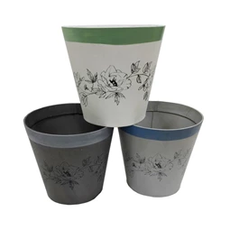 Kaspó ültethető, virágmintás 16x15 cm