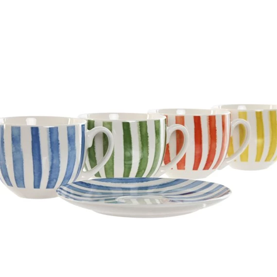 Kávés készlet csíkokkal 11x8,7x6,8 cm S/6