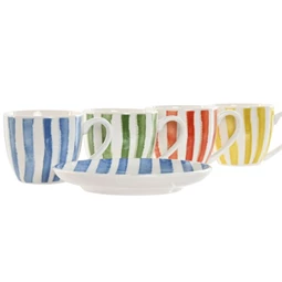 Kávés készlet csíkokkal 8,5x6,2x5,5 cm S/6