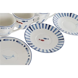 Kávés készlet, rák, hal mintával 8,5x6x5 cm 3 féle