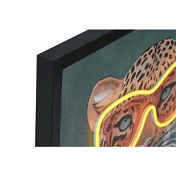 Kép keretes, LED-es gepárd, kézzel festett 63x3x93 cm 2 féle