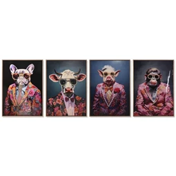 Kép keretes, állat 52,5x2,8x72,5 cm 4 féle