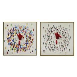 Kép keretes, ember 80x3,5x80 cm 2 féle