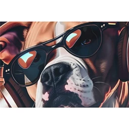 Kép keretes, kutya 50x3,5x50 cm 2 féle