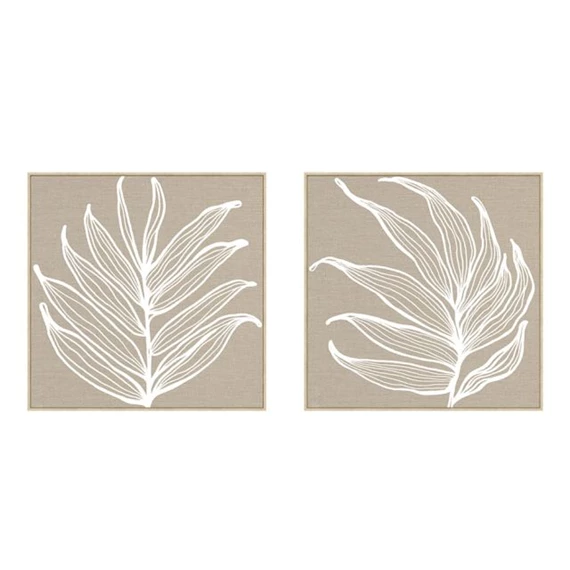 Kép keretes, levél 3D-s 83x4,5x83 cm 2 féle