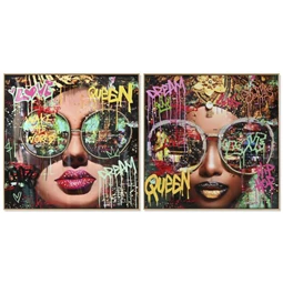 Kép keretes, nő 82x4x82 cm 2 féle