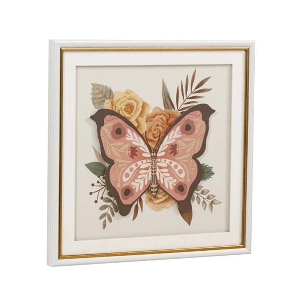 Kép keretes, pillangó keretes, 40x2,7x40 cm 2 féle