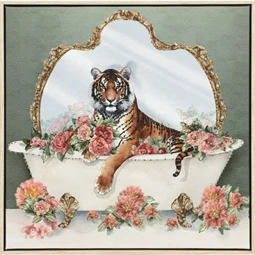 Kép keretes, tigris, leopárd 3D-s 35x3,2x35 cm 2 féle