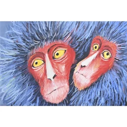 Kép majmok, keretes 90x4x120 cm 2 féle