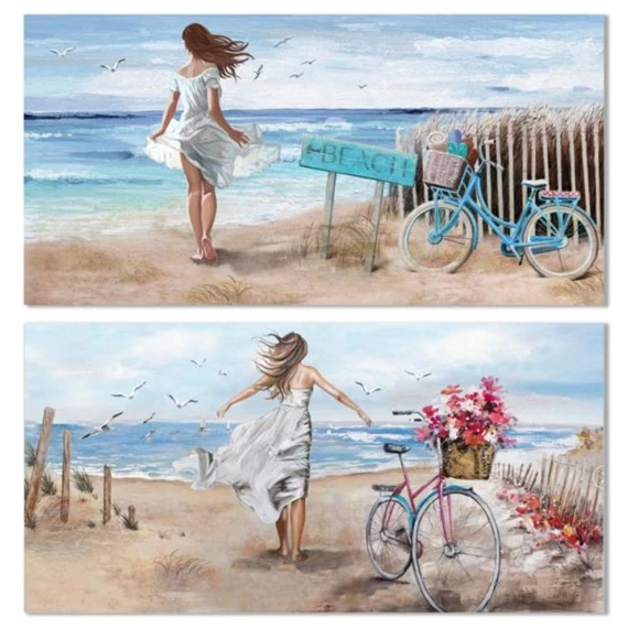 Kép lány a tengerparton 120x3x60 cm 2 féle