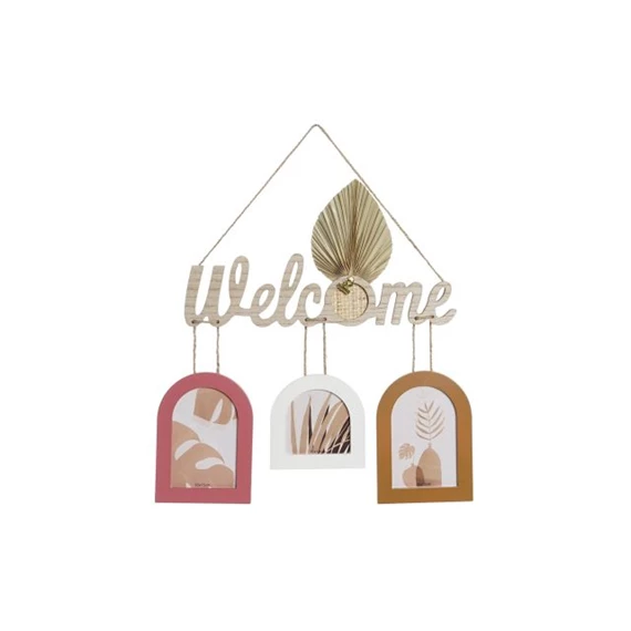 Képkeret többfotós "Welcome" felirattal 37x1,2x50 cm