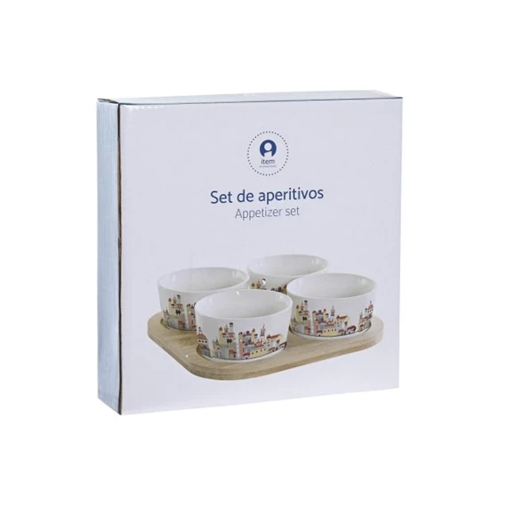 Kínáló szett előételhez 19,7x19,7x1 cm S/5