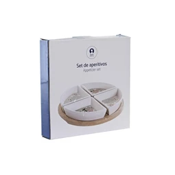 Kínáló szett előételhez 21,5x21,5x1 cm S/5