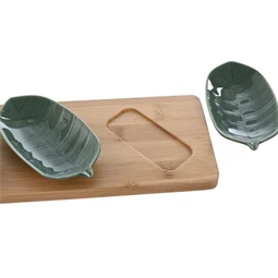 Kínáló szett levél 28,4x10,5x3 cm 2 féle S/4