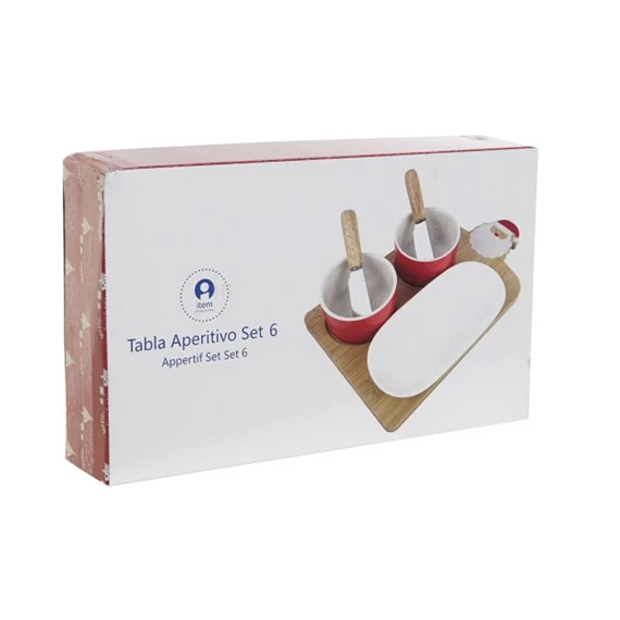 Kínáló szett mikulással 24,5x14,5x1 cm S/6