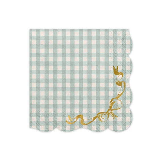 Kockás szalvéták masnival 33x33 cm S/12