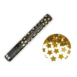 Konfetti ágyú csillagokkal arany 40 cm