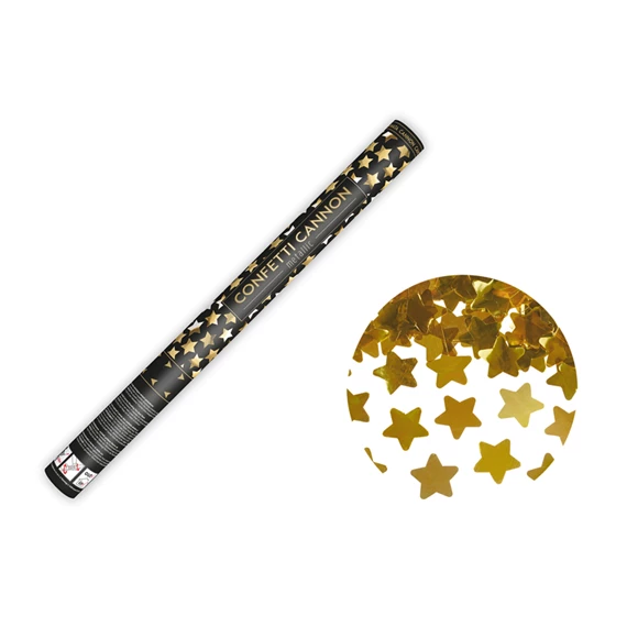 Konfetti ágyú csillagokkal arany 60 cm