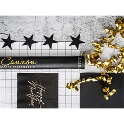 Konfetti ágyú szalagokkal arany 60 cm