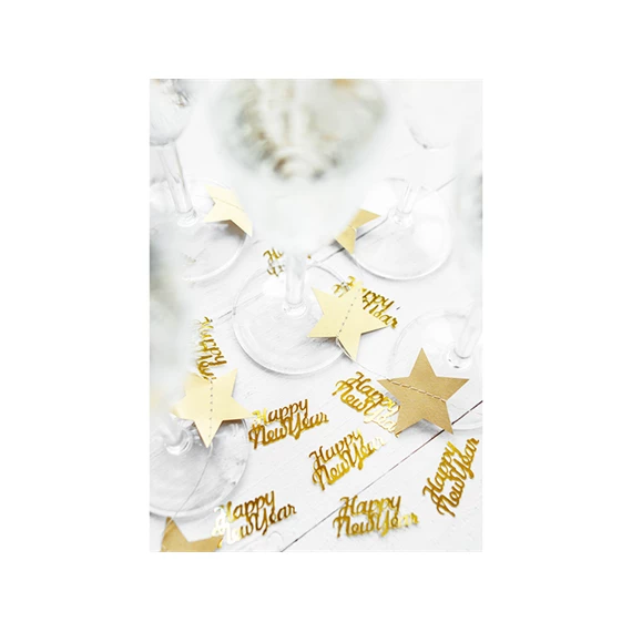 Konfetti boldog új évet arany 4 x 2 cm 3 g