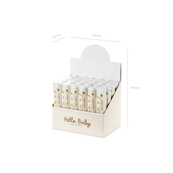 Konfettiágyú rózsaszín pillangókkal 20 cm