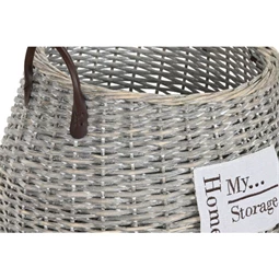 Kosár szett füllel, fonott 45x45x40 cm S/2