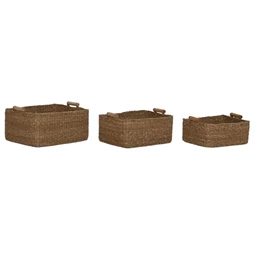 Kosár szett füllel, szögletes 48x40x22 cm S/3