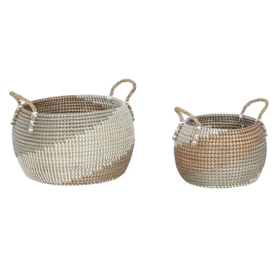 Kosár szett füllel 40x37x29 cm S/2