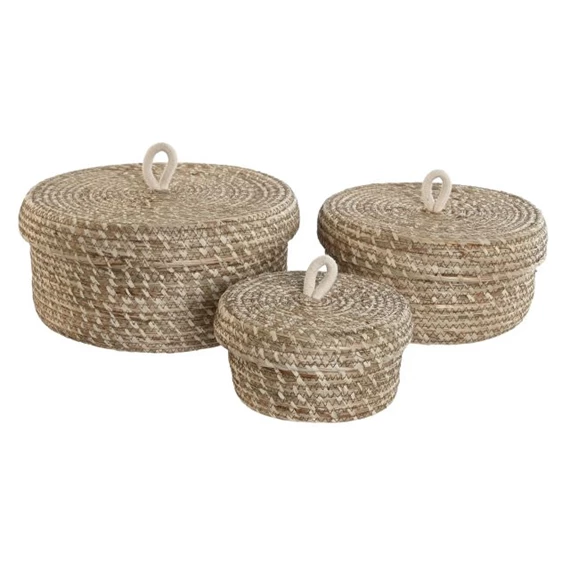 Kosár szett kötéllel 34x34x16 cm S/3