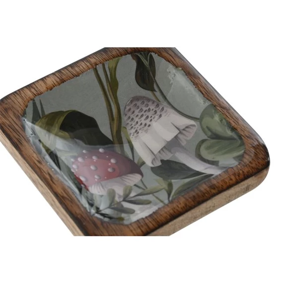 Kulcstartó tálca virágos, szögletes 10x10x2,5 cm