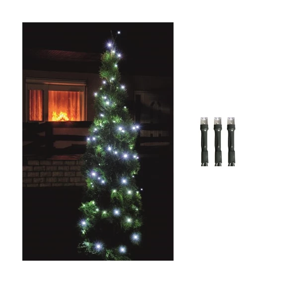 LED-es fényfüzér, kültéri, 8 program, 100 LED, 7 m