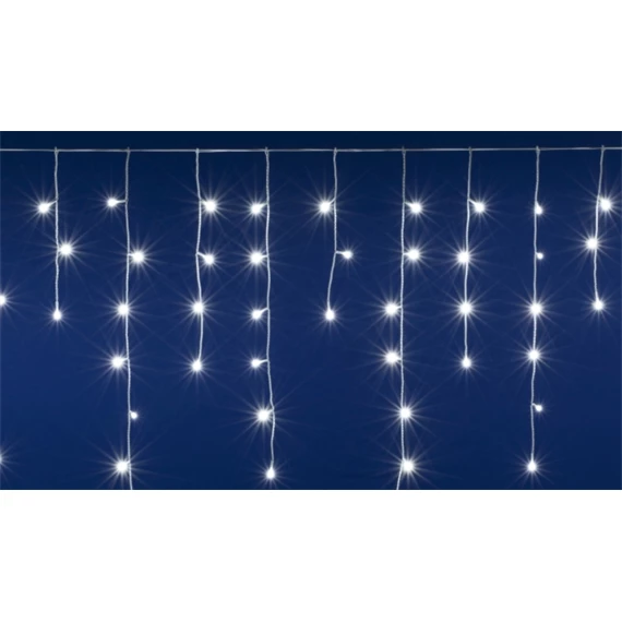 LED-es jégcsap fényfüzér, kül- és beltéri, sorolható, 200 LED, 5 m